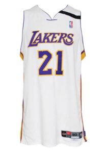 2002-03 Kareem Rush Rookie Los Angeles Lakers Game-Used Home Jersey