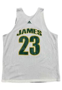 2002-03 Lebron James St. Vincent-St. Mary’s Irish High School Player-Worn Reversible Practice Jersey