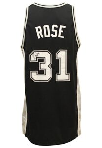 2002-03 Malik Rose San Antonio Spurs Game-Issued & Autographed Road Jersey