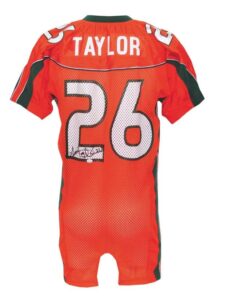 2002-03 Sean Taylor Miami Hurricanes Game-Used & Autographed Jersey