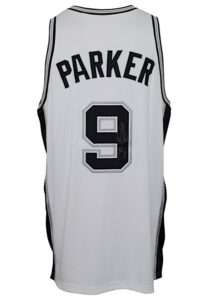 2002-03 Tony Parker San Antonio Spurs Game-Issued & Autographed Home Jersey