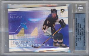 2002-2003 BAP Ultimate Memorabilia One-Of-A-Kind Mario Lemieux Made To Order Triple Card