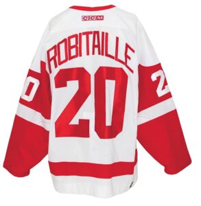 2002-2003 Luc Robitaille Detroit Red Wings Game-Used White Jersey