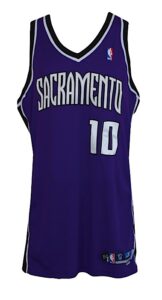 2002-2003 Mike Bibby Sacramento Kings Game-Used & Autographed Road Jersey