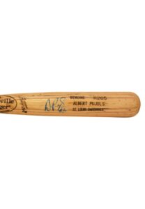 2002 Albert Pujols St. Louis Cardinals Game-Used & Autographed Bat