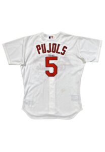 2002 Albert Pujols St. Louis Cardinals Game-Used & Signed Home Jersey