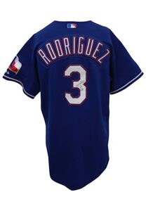 2002 Alex Rodriguez Texas Rangers Game-Issued & Autographed Alternate Jersey