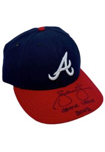 2002 Andruw Jones Atlanta Braves Game-Used & Signed Cap