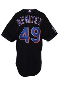 2002 Armando Benitez New York Mets Game-Used Black Alternate Jersey