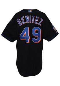 2002 Armando Benitez New York Mets Game-Used Black Alternate Jersey