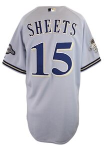 2002 Ben Sheets Milwaukee Brewers Game-Used & Autographed Road Jersey