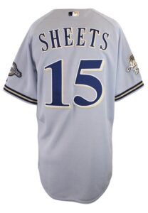 2002 Ben Sheets Milwaukee Brewers Game-Used & Autographed Road Jersey