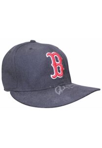 2002 Boston Red Sox Game-Used & Autographed Cap Attributed To Rickey Henderson