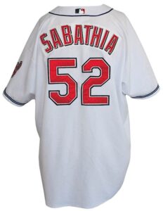 2002 C.C. Sabathia Cleveland Indians Game-Used Home Jersey