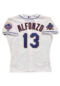 2002 Edgardo Alfonzo NY Mets Game-Used & Signed Home Jersey