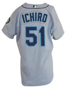 2002 Ichiro Suzuki Seattle Mariners Game-Used Road Jersey