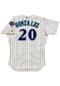 2002 Luis Gonzalez Arizona Diamondbacks Game-Used & Autographed Home Jersey