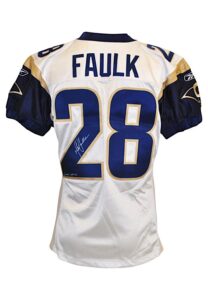 2002 Marshall Faulk St. Louis Rams Game-Used & Autographed Road Jersey