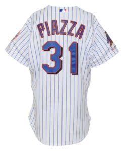 2002 Mike Piazza NY Mets Game-Used Home Jersey