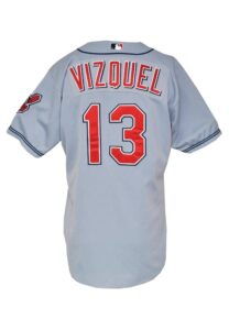 2002 Omar Vizquel Cleveland Indians Game-Used Road Jersey