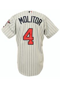 2002 Paul Molitor Minnesota Twins Coaches-Worn & Autographed Road Jersey