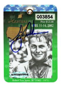 2002 Tiger Woods Single-Signed Masters Badge