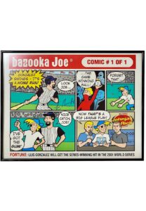 2002 Topps Bazooka Joe Luis Gonzalez Autographed Oversized Comic