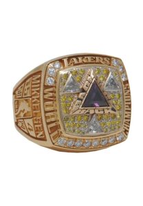 2002 Vern Mikkelsen Los Angeles Lakers Championship Ring with Presentation Box