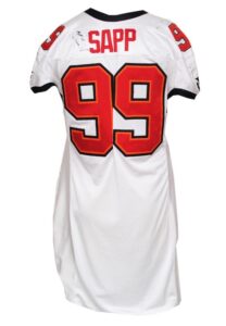 2002 Warren Sapp Tampa Bay Buccaneers Game-Used Road Jersey