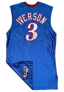 2003-04 Allen Iverson Philadelphia 76ers Game-Used & Autographed Alternate Jersey