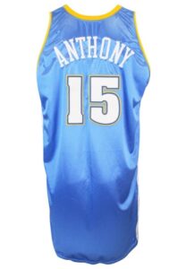 2003-04 Carmelo Anthony Denver Nuggets Game-Used Rookie Road Jersey 