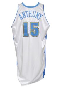 2003-04 Carmelo Anthony Rookie Denver Nuggets Game-Used Home Jersey 