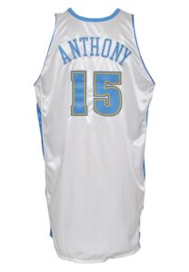 2003-04 Carmelo Anthony Rookie Denver Nuggets Game-Used Home Jersey 