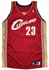 2003-04 Lebron James Cleveland Cavaliers Rookie Game-Used & Autographed Jersey