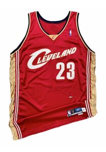 2003-04 LeBron James Cleveland Cavaliers Rookie Game-Used & Autographed Road Jersey