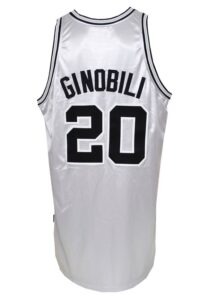 2003-04 Manu Ginobili San Antonio Spurs Game-Used Silver Alternate Jersey