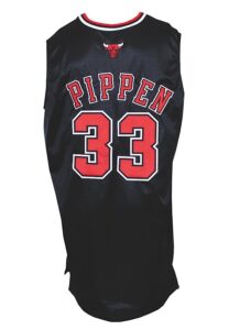 2003-04 Scottie Pippen Chicago Bulls Game-Used & Autographed Black Alternate Jersey