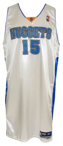 2003-2004 Carmelo Anthony Rookie Denver Nuggets Game-Used Home Jersey