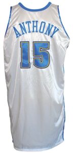 2003-2004 Carmelo Anthony Rookie Denver Nuggets Game-Used Home Jersey