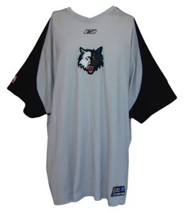 2003-2004 Kevin Garnett Minnesota Timberwolves Worn Home Shooting Shirt with Warm-Up Pants