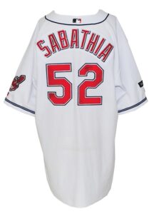 2003 CC Sabathia Cleveland Indians Game-Used & Autographed Home Jersey