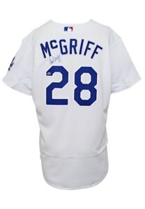 2003 Fred McGriff Los Angeles Dodgers Game-Used & Autographed Home Jersey