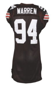 2003 Gerard Warren Cleveland Browns Game-Used Home Jersey