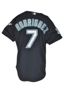 2003 Ivan Rodriguez Florida Marlins Game-Used Black Alternate Jersey