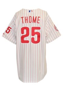 2003 Jim Thome Philadelphia Phillies Game-Used Pinstripe Home Jersey