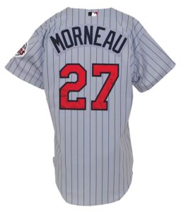 2003 Justin Morneau Rookie Minnesota Twins Game-Used Road Jersey