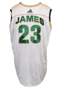 2003 LeBron James St. Vincent-St. Mary’s Irish High School Game-Used Home Uniform