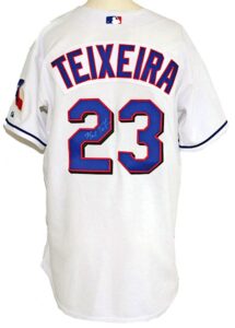 2003 Mark Teixeira Rookie Texas Rangers Game-Used & Autographed Home Jersey