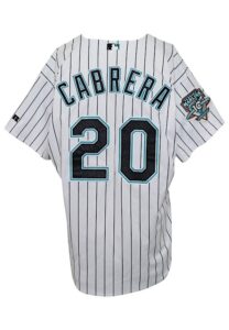 2003 Miguel Cabrera Florida Marlins Rookie Game-Used Home Jersey