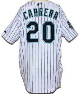 2003 Miguel Cabrera Rookie Florida Marlins Game-Used Home Jersey